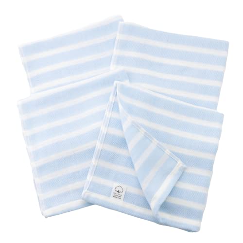 MukoTowel Double Gaze Striped Gesichtshandtuch Senshu Handtuch Dünn Made in Japan Quick Dry 4er Set Handtücher Eisblau von MukoTowel