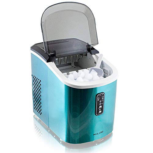 Eiswürfelmaschine Edelstahl Eiswürfelbereiter Eiswürfel Ice Maker Eis Maschine Icemaker (Hellblau) von Mulano