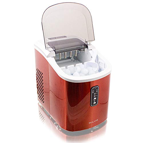 Eiswürfelmaschine Edelstahl Eiswürfelbereiter Eiswürfel Ice Maker Eis Maschine Icemaker (Orange) von Mulano