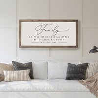 Familie Ein Kleines Bisschen Verrücktes Zeichen | Inspirierende Wohnzimmer Schilder Oben Couch Zimmer Aus Holz Holzgerahmtes Schild von MulberryMarketDesign