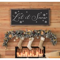 Let It Snow Schild, Weihnachtsschild, Winter Dekor, Weihnachtsdeko, Rustikales Weihnachtsschild | Qualitätsdruck von MulberryMarketDesign