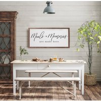 Mahlzeiten & Erinnerungen Werden Hier Gemacht | Esszimmer Zeichen Bauernhaus-Wand-Dekor Einweihungsparty Geschenk Rustikale Kunst Gerahmte Wandkunst von MulberryMarketDesign