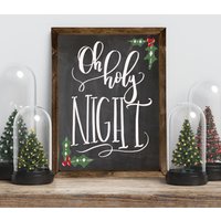 Oh Heilige Nacht Weihnachtsschild, Weihnachtsdekoration, Rustikales Weihnachtsschild von MulberryMarketDesign