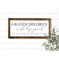 Personalisiertes Enkelschild, Großelternschild, Enkel Make Life Grand, Geschenk Für Großeltern, Schild Oma, Bauernhausschilder von MulberryMarketDesign