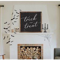 Süßes Oder Saures Schild, Halloween-Veranda Herbst-Wohnkultur, Halloween-Dekor, Herbst-Bauernhaus-Dekor, Rustikales Halloween-Zeichen-Qualitätsdruck von MulberryMarketDesign