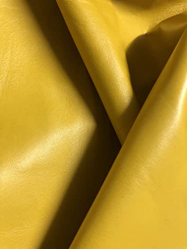 Gelbes Nappaleder, weiches Premium-Qualität, echtes Leder, ohne Löcher und Schnitte (7–9 m²) von Mulch Leather Co