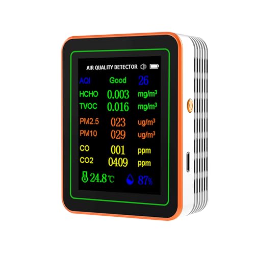 10-in-1-Luftqualitätsmonitor PM2.5 PM10 CO CO2 TVOC HCHO AQI Temperatur-, Feuchtigkeits- und Kurvenansichtstester CO2-Messgerät mit 2,8-Zoll-TFT-Farbdisplay Kohlendioxid-Detektor von Mulcort