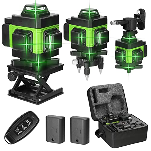 Kreuzlinienlaser,Mulcort Multifunktionales 4D 16 Linien Laser Level 3° Selbstnivellierende Maschine USB Wiederaufladbares Lithium Batterie Nivelliergerät mit vertikalen horizontalen Neigungslinien von Mulcort