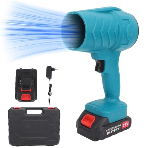 Mulcort Computer Duster Blower Kompakter 21V Akkublower mit 2 Batterien Variable Geschwindigkeit für Innen- und Außenbereiche (EU -Stecker 220 V) von Mulcort