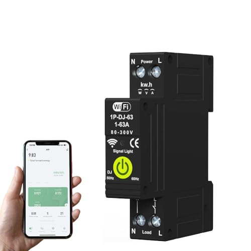 WiFi Leitungsschutzschalter Intelligenter ON OFF Timing Photovoltaik Bidirektional Energiezähler Automatischer Wiedereinschaltschutz mit Messung und Prepaid-Funktion, kompatibel mit Alexa und Google WiFi Leitungsschutzschalter Intelligenter ON OFF Timing Photovoltaik Bidirektional Energiezähler Automatischer Wiedereinschaltschutz mit Messung und Prepaid-Funktion, kompatibel mit Alexa und Google von Mulcort