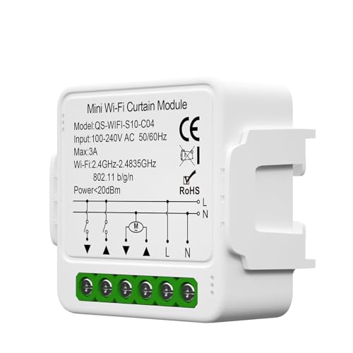 WiFi Smart Curtain Switch-Modul Intelligentes Haushaltsgerät Vorhang Jalousie Rollläden App-Steuerung Timerfunktion und Gruppenfreigabe Kompatibel mit Alexa Google Home Sprachsteuerung von Mulcort
