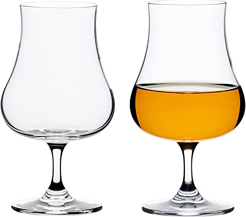 Muldale Crystal Whisky Tasting Kristallgläser 2er Set, 220ml, Crystal Snifter Nosing Gläser für Whisky, Rum, Brandy, Cognac | High Clarity Crystal Whisky Probierset | Paar in Geschenkbox von Muldale