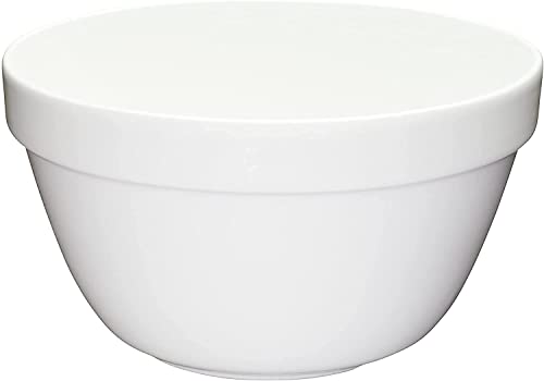 Muldale Traditionelle weiße Puddingform Rührschüssel Keramik, 20 cm, 1,5 l, Portugiesisch Porzellan-Rührschüssel, perfekt für gedämpfte Pudding und Desserts von Muldale