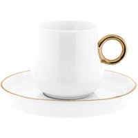 12 Teiliger Set Mokkatassen mit Untertasse aus Porzellan Mokkaservice 100 ml von Mulex