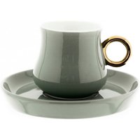 12 Teiliger Set Mokkatassen mit Untertasse aus Porzellan Mokkaservice 100 ml von Mulex