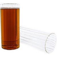 Glas Stripe Riffel Glas, Glas, Hitzebeständig 400ml von Mulex