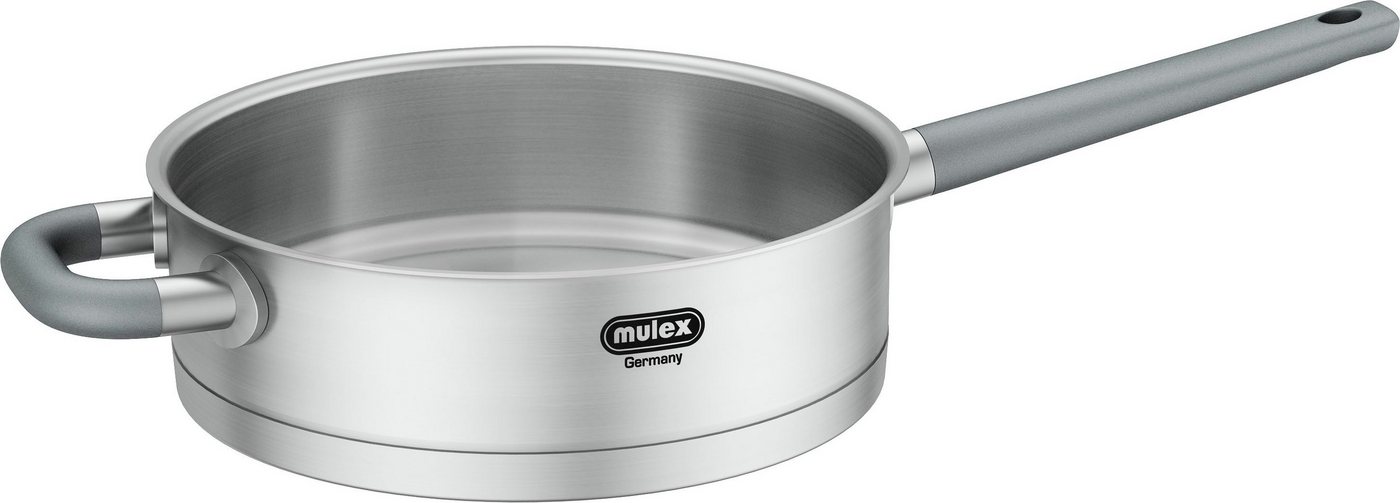 Mulex Bratpfanne LUGANO, Edelstahl 18/10 (1-tlg), Messskala, Schüttrand, Kapselboden, Ø 24 cm, Induktion von Mulex