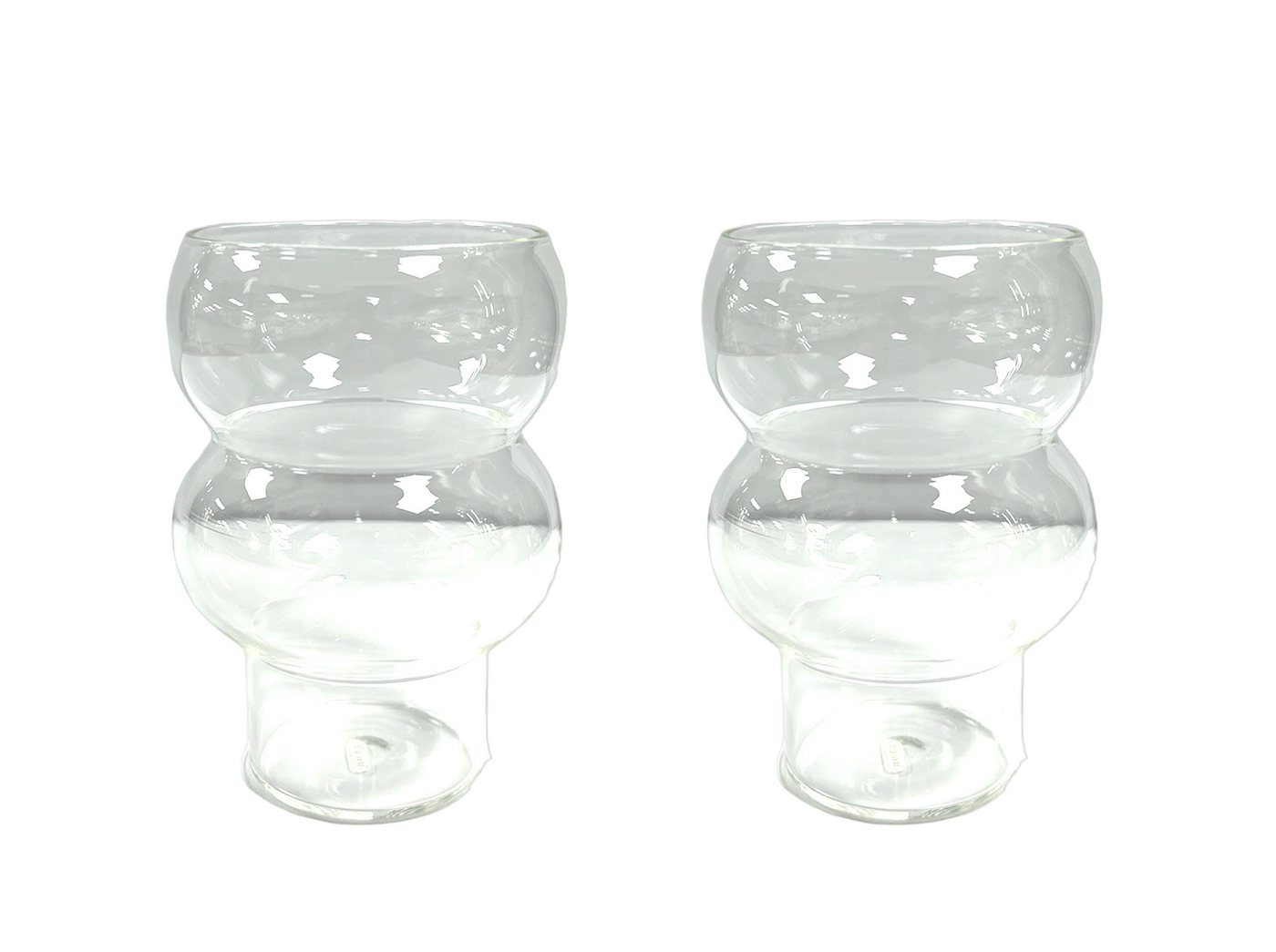 Mulex Gläser-Set Mulex-Bubble-3, Glas, 2-teiligen Eiskaffeetassen Cocktailgläser von Mulex