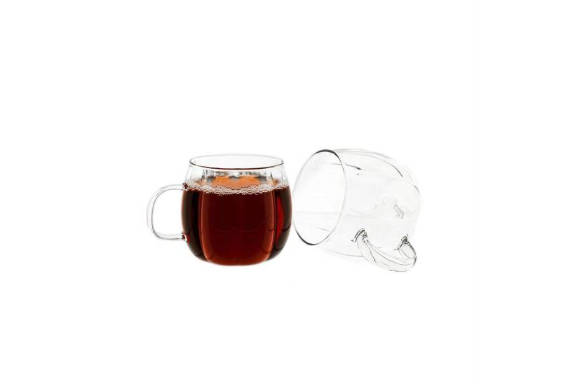 Mulex Gläser-Set mit Henkel 400 ml - Hitzebeständiges Glas mit Riffle-Design, 2-tlg., Glas Mulex Gläser-Set mit Henkel 400 ml - Hitzebeständiges Glas mit Riffle-Design, 2-tlg., Glas von Mulex