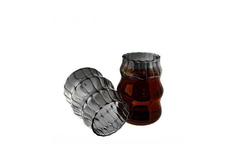 Mulex Glas Bubble & Riffle Design 500 ml Trinkgläser Hitzbeständig von Mulex