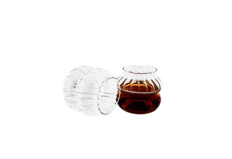 Mulex Glas Gläser-Set aus Borosilikatglas mit Bubble-Riffle-Design 350 ml von Mulex