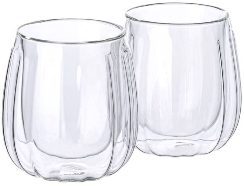 Mulex Latte-Macchiato-Glas Mulex Gläser Set Chicago, Borosilikatglas, doppelwandig, ideal f. Kaffee, Cappuccino, Latte Macchiatto, 2tlg von Mulex