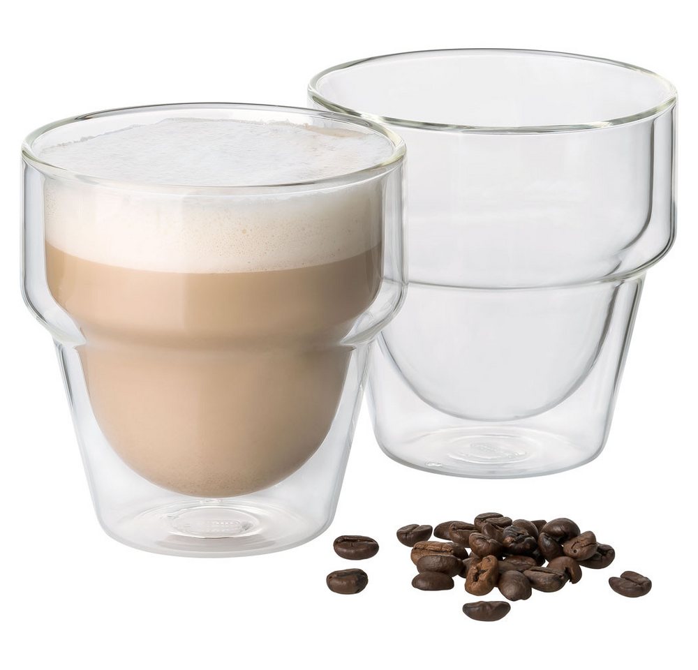 Mulex Latte-Macchiato-Glas Mulex Gläser Set Duo Large, Borosilikatglas, doppelwandiges Trinkglas ideal f. Kaffee, Cappuccino, Latte Macchiatto Mulex Latte-Macchiato-Glas Mulex Gläser Set Duo Large, Borosilikatglas, doppelwandiges Trinkglas ideal f. Kaffee, Cappuccino, Latte Macchiatto von Mulex