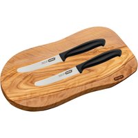Mulex Schneidebrett "Toscana", (Set), Handmade, inkl. 2 extrascharfe Universal Tafelmesser von Mulex