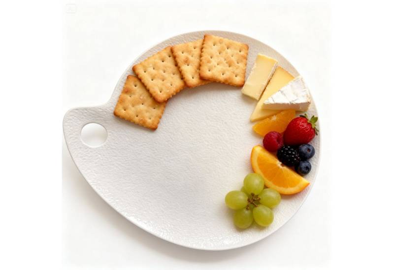 Mulex Servierteller FRIDA in Schieferoptik glänzend, Porzellan, (minimales Design und maximaler Style, 1-tlg., stilvoll und modern), spülmaschinen- und mikrowellengeeignet von Mulex