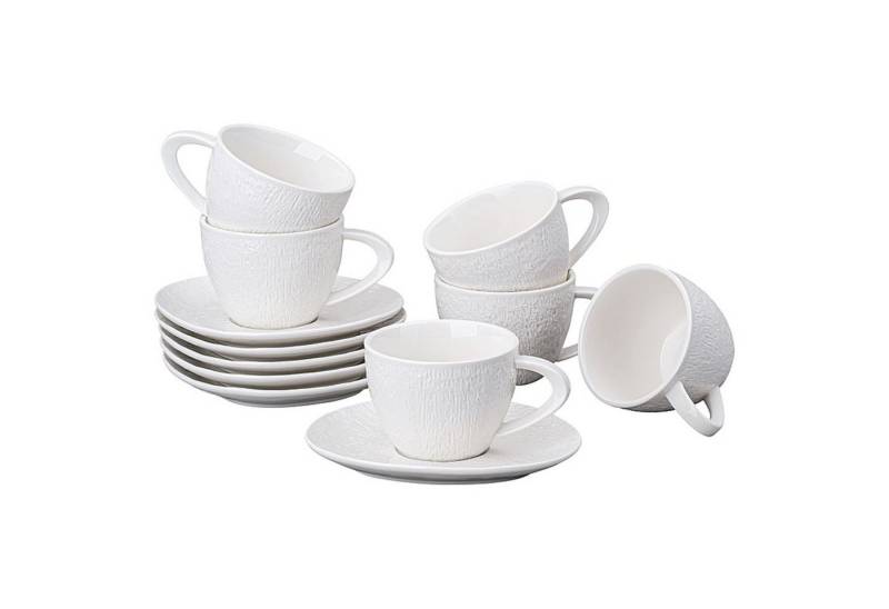 Mulex Tasse ALYA Kaffeetassen creme- weiß in Schieferoptik 6Tlg., Porzellan, perfekt für Kaffee, Tee oder heiße Schokolade Mulex Tasse ALYA Kaffeetassen creme- weiß in Schieferoptik 6Tlg., Porzellan, perfekt für Kaffee, Tee oder heiße Schokolade von Mulex