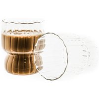 Trinkgläser Set 300 ml aus Borosilikatglas Espressogläser Hitzebeständig Riffle Design von Mulex