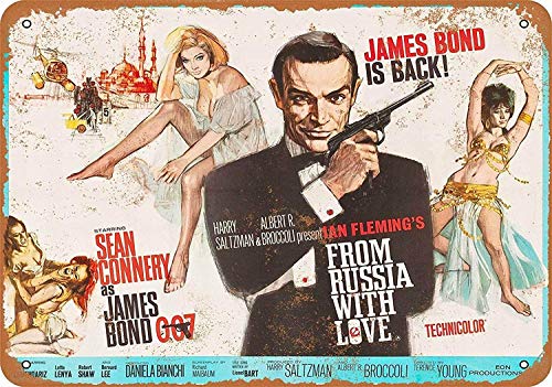 James Bond 007 Blechschilder Dekoration Retro Vintage Metall Stil Retro Poster Cafe Bar Movie Gift Bathrooms Garages von Mulica