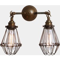 Rigo Double Cage Vintage Messing Wandleuchte von MullanLighting