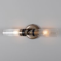 Severn Geriffelte Doppel Glas Badezimmer Wandleuchte Ip65 von MullanLighting