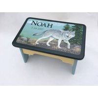 Benutzerdefinierte Handbemalt Tritthocker Benutzerdefinierte Handbemalt Tritthocker von MullardDesigns