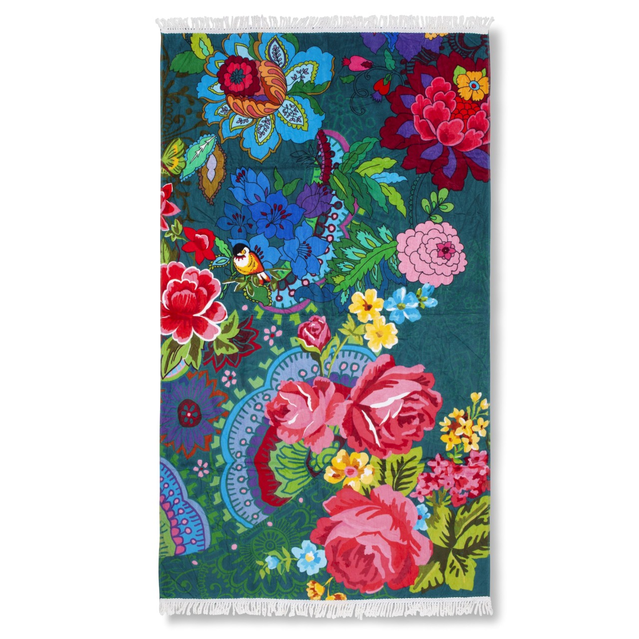 Happiness Strandtuch 100x180cm Mandy Fransen Mandala Blumen Rosen rot 20038 grün Happiness Strandtuch 100x180cm Mandy Fransen Mandala Blumen Rosen rot 20038 grün von Muller Textiel B.V.
