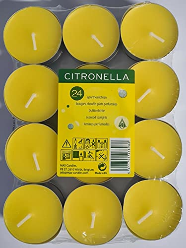 2er Pack - Müller Teelichte Duftkerzen - Brenndauer 4 Stunden - 39x15mm (Citronella, 24 Stück) von Muller