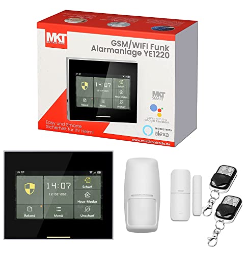 Multi Kon Trade® GSM Smart Home WiFi Alarmanlage YE1220 - Alarmanlage fürs Haus - Alarmanlage Wohnung - App, Telefon, Alexa, Google Home - Basic Kit von Multi Kon Trade