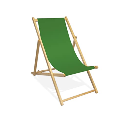 MultiBrands Liegestuhl, Holz, ohne Armlehne, klappbar (Grasgrün) von MultiBrands
