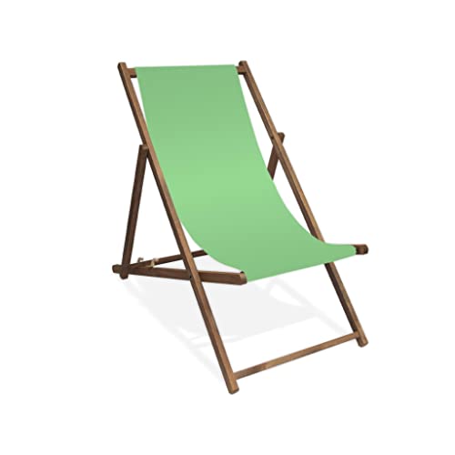 MultiBrands Liegestuhl, Holz, Mint ohne Armlehne mit dunkelbrauner Lasur, klappbar von MultiBrands
