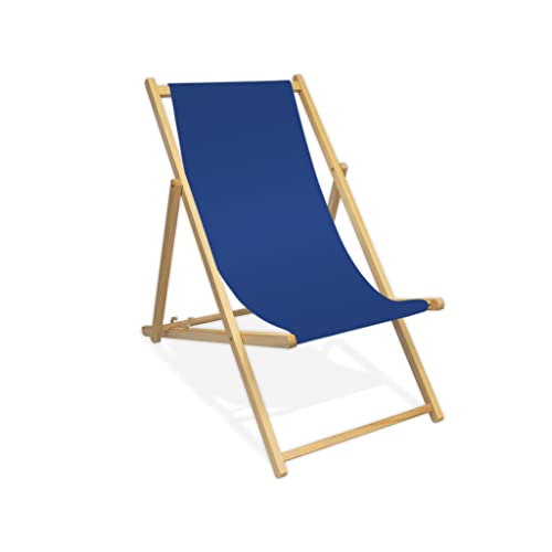 MultiBrands Liegestuhl, Holz, ohne Armlehne, klappbar (Königsblau) von MultiBrands