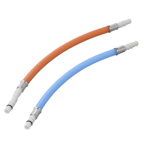 Multibros 2x Flexibler Schlauchanschluss 25 cm – Warm- & Kaltwasser – Rot & Blau – Z-Tüll Anschluss – Kunststoff – platzsparender Wasseranschluss – Schlauchverbindung von MULTIBROS