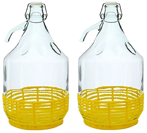 2x GLASBALLON GÄRBALLON GLASFLASCHE WEINBALLON BALLON 5L BÜGELVERSCHLUSS BDP5D von MultiDepot