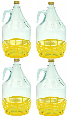 4er SET GLASBALLON GÄRBALLON FLASCHE GLASFLASCHE WEINBALLON GLAS BALLON 5L BDP5Z von MultiDepot