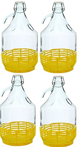 4x GLASBALLON GÄRBALLON GLASFLASCHE WEINBALLON BALLON 5L BÜGELVERSCHLUSS BDP5D von MultiDepot