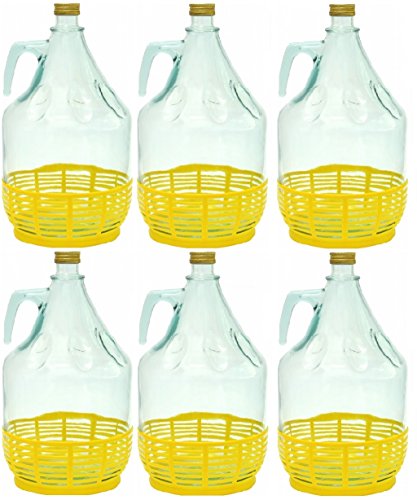 6er SET GLASBALLON GÄRBALLON FLASCHE GLASFLASCHE WEINBALLON GLAS BALLON 5L BDP5Z von MultiDepot