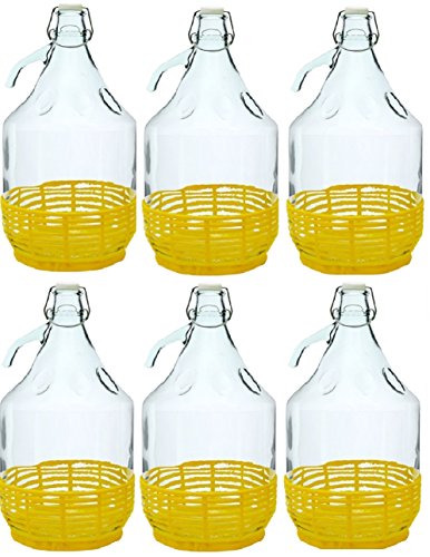 6x GLASBALLON GÄRBALLON GLASFLASCHE WEINBALLON BALLON 5L BÜGELVERSCHLUSS BDP5D von MultiDepot