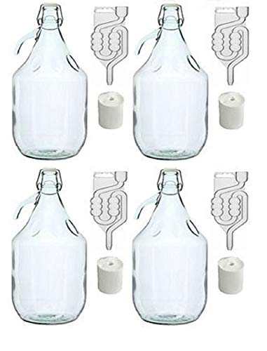 MultiDepot SET 16tlg. FLASCHE GÄRBALLON + STOPFEN + GÄRRÖHRCHEN + BÜGELVERSCHLUSS 5L BDG5D, Transparent von MultiDepot