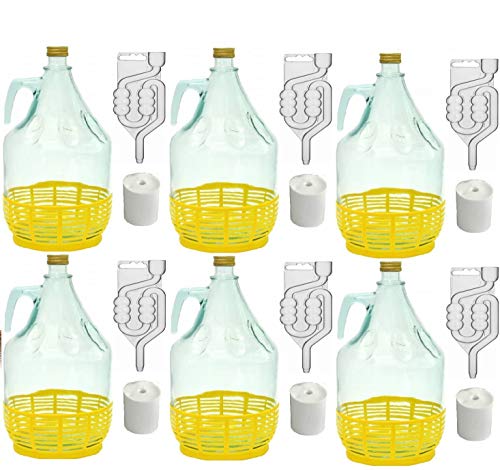 SET 24tlg FLASCHE GÄRBALLON + STOPFEN + GÄRRÖHRCHEN + SCHRAUBVERSCHLUSS 5L BDP5Z von MultiDepot