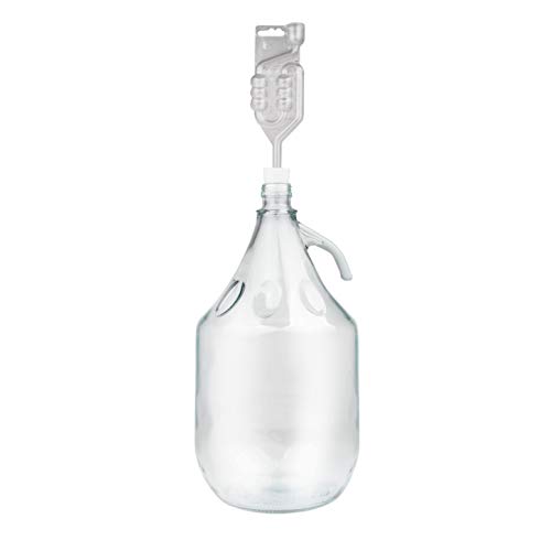 SET 4tlg. FLASCHE GÄRBALLON + STOPFEN + GÄRRÖHRCHEN + SCHRAUBVERSCHLUSS 5L BDP5Z von MultiDepot